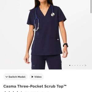 FIGS- Set of 2! Navy Blue Scrub Tops. Casma scrub top